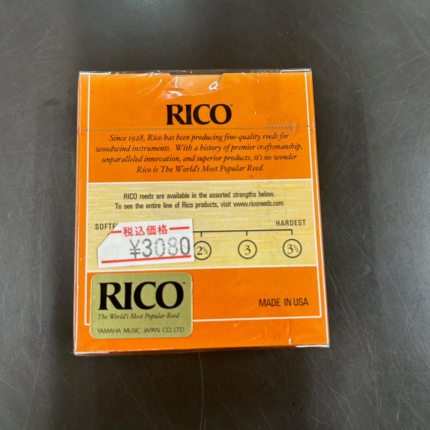 【旧パッケージ】RICO　B♭クラリネット用リード　3　RCA1030
