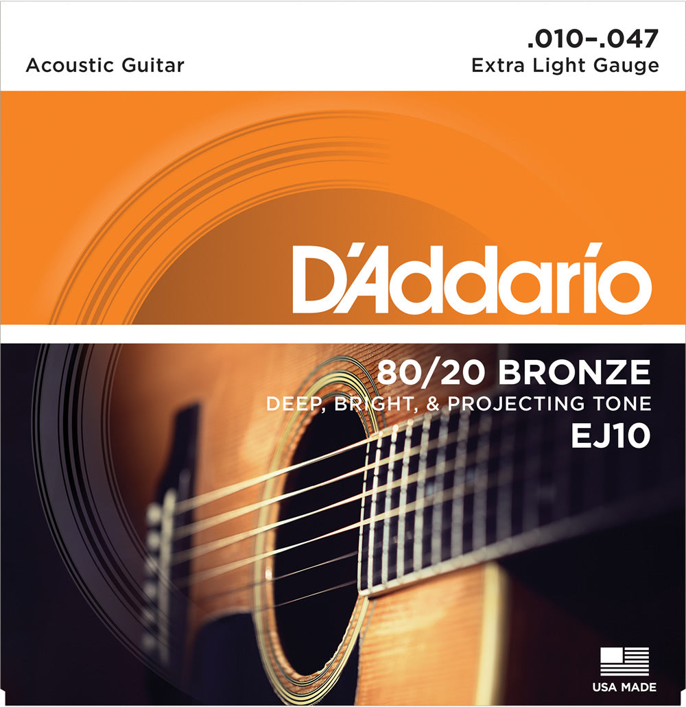 D'Addario アコースティックギター弦 80/20 BRONZE (10-47)