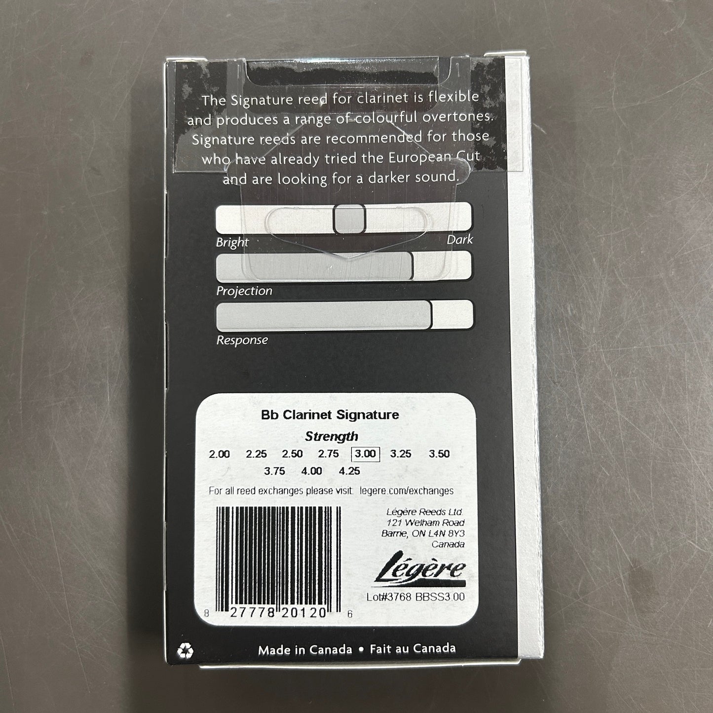 【長期在庫品】Legere　B♭クラリネット用リード　シグネチャー　2.75